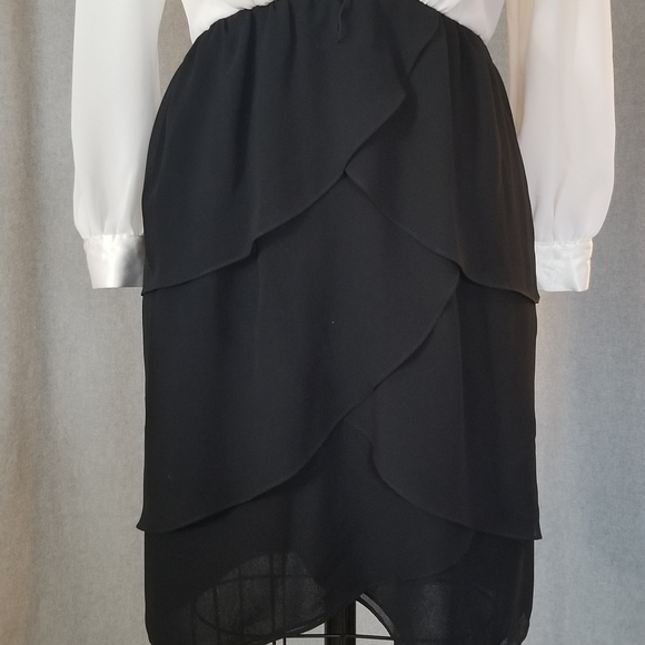 VTG sequin chiffon tulip skirt dress - Picture 5 of 8